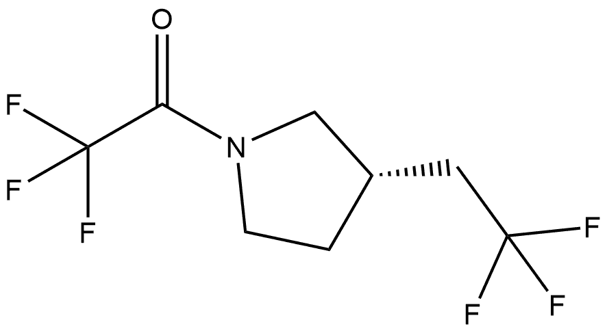 2,2,2-trifluoro-1-[(3S)-3-(2,2,2-trifluoroethyl)pyrrolidin-1-yl]ethanone Structure