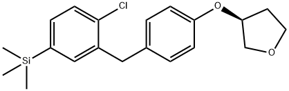 Furan, 3-[4-[[2-chloro-5-(trimethylsilyl)phenyl]methyl]phenoxy]tetrahydro-, (3S)-|(3S)-3-[4-[[2-氯-5-(三甲基硅烷基)苯基]甲基]苯氧基]四氢呋喃
