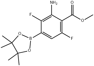 2-氨基-3,6-二氟-4-(4,4,5,5-四甲基-1,3,2-二氧硼烷-2-基)苯甲酸甲酯,2820536-86-3,结构式