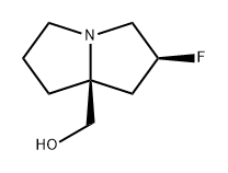 1H-Pyrrolizine-7a(5H)-methanol, 2-fluorotetrahydro-, (2S,7aS)- Struktur