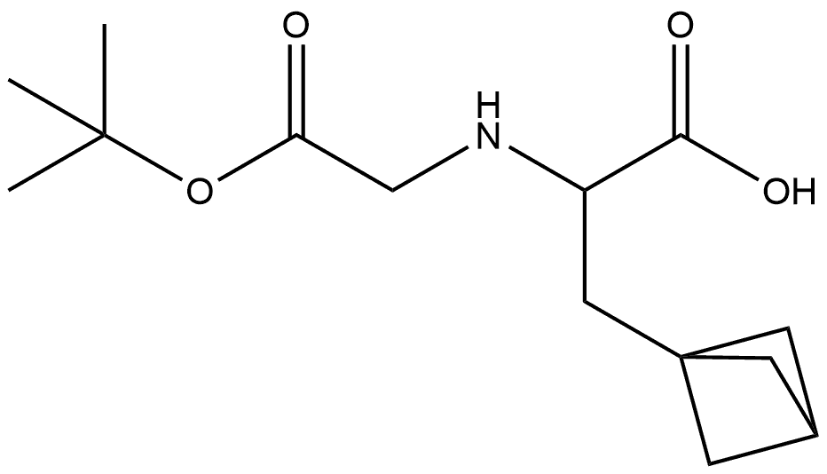 α-[[2-(1,1-Dimethylethoxy)-2-oxoethyl]amino]bicyclo[1.1.1]pentane-1-propanoic acid 结构式