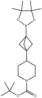 1-Piperidinecarboxylic acid, 4-[3-(4,4,5,5-tetramethyl-1,3,2-dioxaborolan-2-yl)bicyclo[1.1.1]pent-1-yl]-, 1,1-dimethylethyl ester Structure
