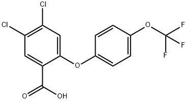 Benzoic acid, 4,5-dichloro-2-[4-(trifluoromethoxy)phenoxy]- Structure