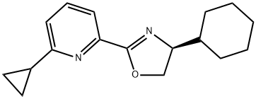 Pyridine, 2-[(4S)-4-cyclohexyl-4,5-dihydro-2-oxazolyl]-6-cyclopropyl- Structure