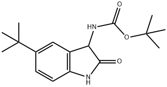 Carbamic acid, N-[5-(1,1-dimethylethyl)-2,3-dihydro-2-oxo-1H-indol-3-yl]-, 1,1-dimethylethyl ester Structure