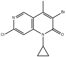 3-Bromo-7-chloro-1-cyclopropyl-4-methyl-1,6-naphthyridin-2(1H)-one Structure