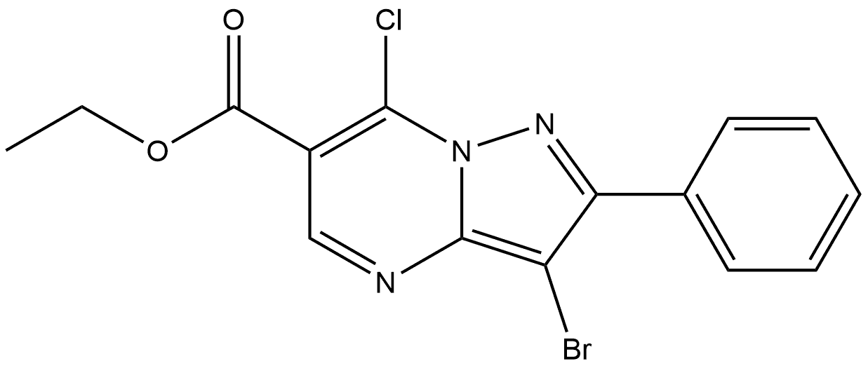 ethyl 3-bromo-7-chloro-2-phenylpyrazolo[1,5-a]pyrimidine-6-carboxylate Structure