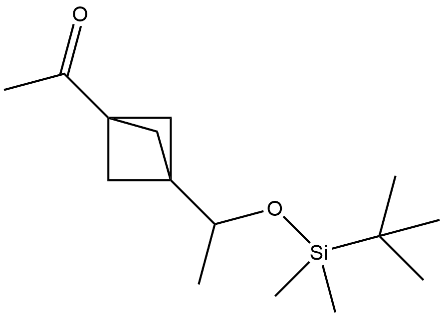 1-(3-(1-((tert-butyldimethylsilyl)oxy)ethyl)bicyclo[1.1.1]pentan-1-yl)ethan-1-one 结构式