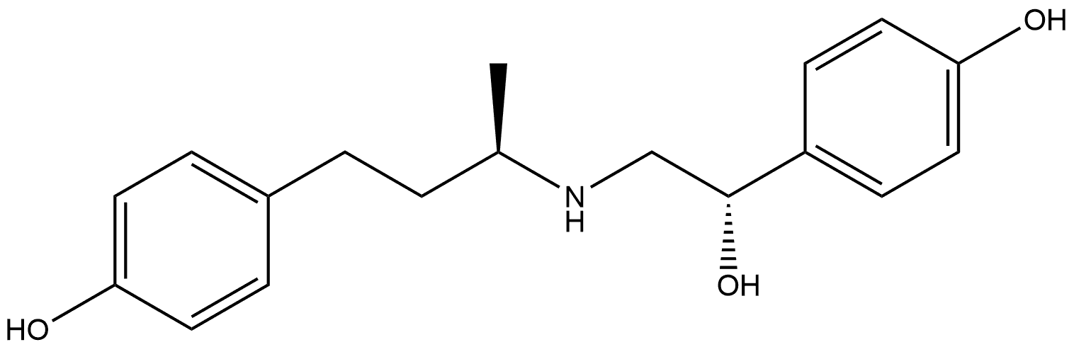 Benzenemethanol, 4-hydroxy-α-[[[(1R)-3-(4-hydroxyphenyl)-1-methylpropyl]amino]methyl]-, (αS)- Struktur
