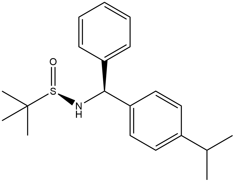 2-Propanesulfinamide, 2-methyl-N-[(S)-[4-(1-methylethyl)phenyl]phenylmethyl]-, [S(R)]- Structure
