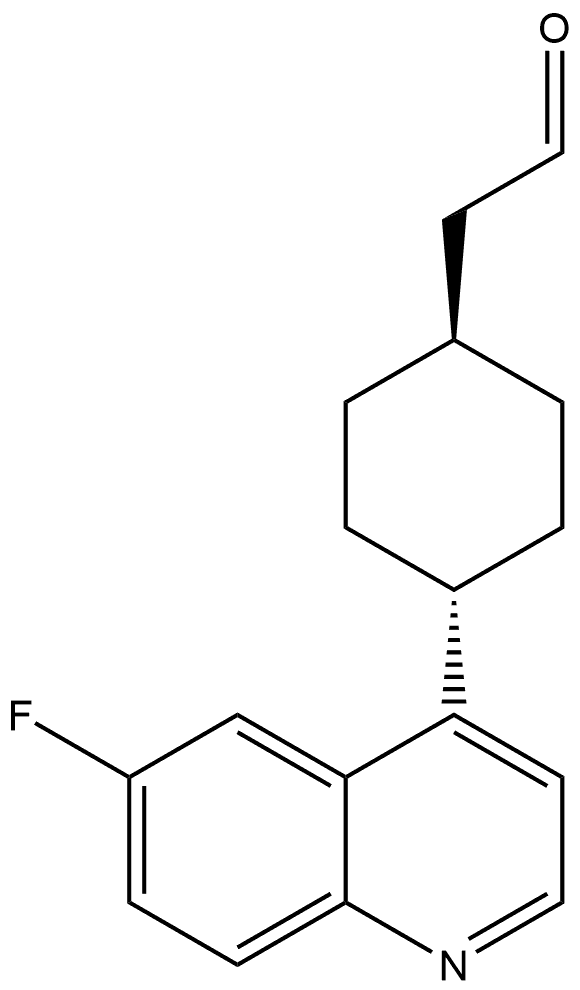 2-((trans)-4-(6-fluoroquinolin-4-yl)cyclohexyl)acetaldehyde Structure