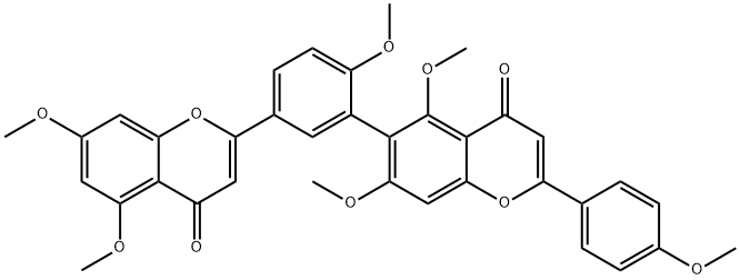 4H-1-Benzopyran-4-one, 6-[5-(5,7-dimethoxy-4-oxo-4H-1-benzopyran-2-yl)-2-methoxyphenyl]-5,7-dimethoxy-2-(4-methoxyphenyl)- Structure