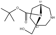 (1S,5R)-1-(羟甲基)-3,8-二氮杂双环[3.2.1]辛烷-8-羧酸叔丁酯, 2852766-01-7, 结构式