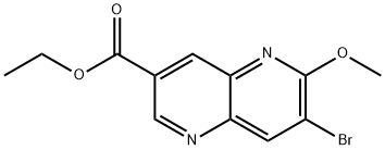 7-溴-6-甲氧基-1,5-萘吡啶-3-羧酸乙酯, 2855981-75-6, 结构式