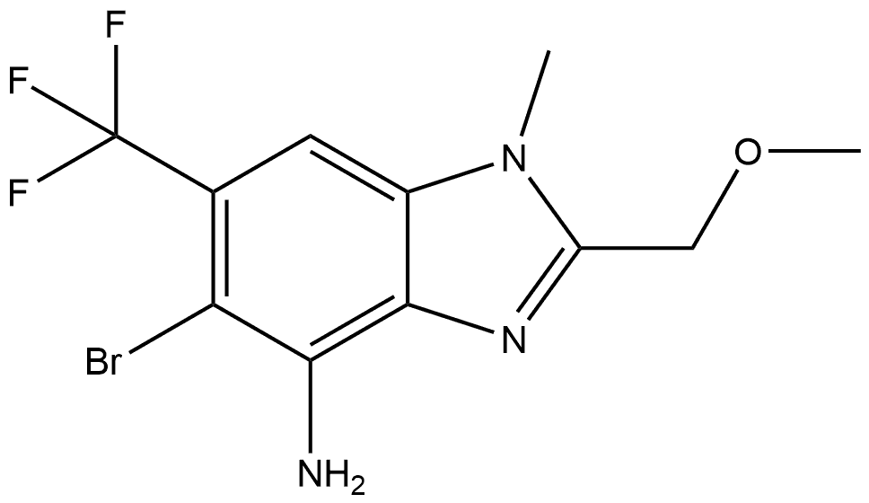 5-Bromo-2-(methoxymethyl)-1-methyl-6-(trifluoromethyl)-1H-benzimidazol-4-amine Structure