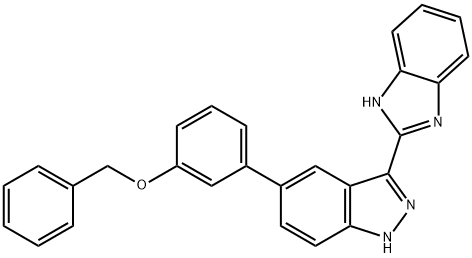 1H-Indazole, 3-(1H-benzimidazol-2-yl)-5-[3-(phenylmethoxy)phenyl]- Structure