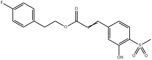 (E)-4-氟苯乙基 3-(3-羟基-4-(甲基磺酰基)苯基)丙烯酸酯,2863693-52-9,结构式