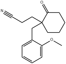 Cyclohexanepropanenitrile, 1-[(2-methoxyphenyl)methyl]-2-oxo- Struktur