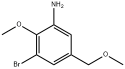 Benzenamine, 3-bromo-2-methoxy-5-(methoxymethyl)- Structure