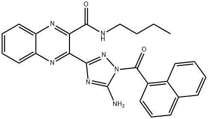 3-[5-Amino-1-(1-naphthalenylcarbonyl)-1H-1,2,4-triazol-3-yl]-N-butyl-2-quinoxalinecarboxamide 结构式