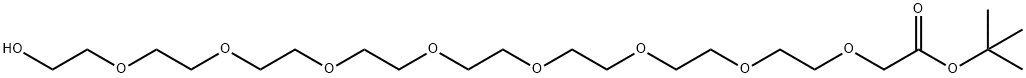 3,6,9,12,15,18,21,24-Octaoxahexacosanoic acid, 26-hydroxy-, 1,1-dimethylethyl ester Struktur