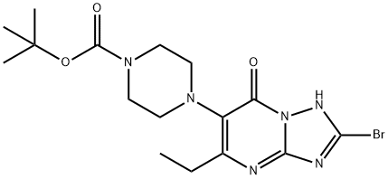 2-溴-6-(4-BOC-1-哌嗪基)-7-乙基-[1,2,4]三唑并[1,5-A]嘧啶-5(8H)-酮, 2869957-16-2, 结构式