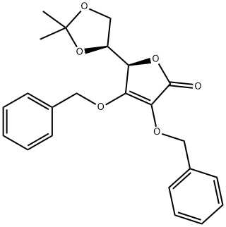L-Ascorbic acid, 5,6-O-(1-methylethylidene)-2,3-bis-O-(phenylmethyl)- 化学構造式