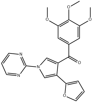 Methanone, [4-(2-furanyl)-1-(2-pyrimidinyl)-1H-pyrrol-3-yl](3,4,5-trimethoxyphenyl)- Structure