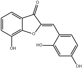 3(2H)-Benzofuranone, 2-[(2,4-dihydroxyphenyl)methylene]-7-hydroxy-, (2Z)- Structure