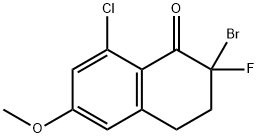 2-溴-8-氯-2-氟-6-甲氧基-3,4-二氢萘-1(2H)-酮 结构式
