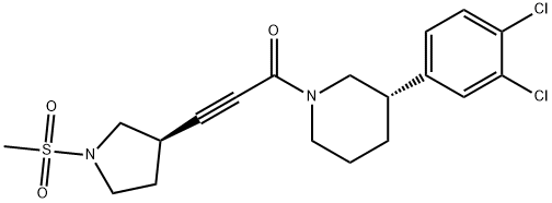 2-Propyn-1-one, 1-[(3S)-3-(3,4-dichlorophenyl)-1-piperidinyl]-3-[(3R)-1-(methylsulfonyl)-3-pyrrolidinyl]- Structure
