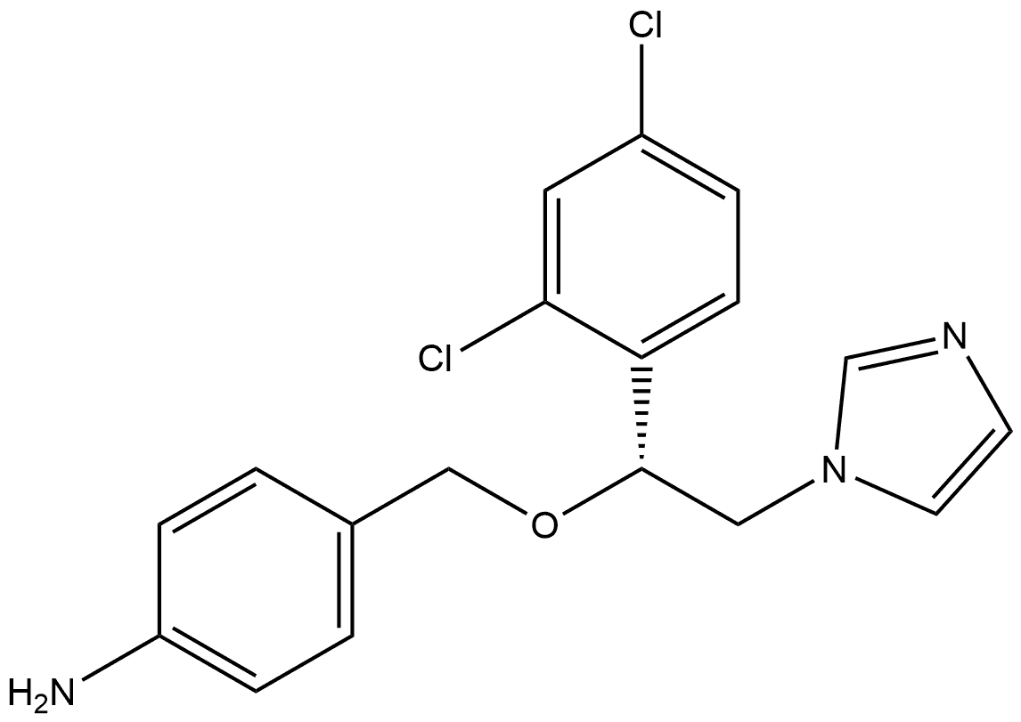 4-[[(1R)-1-(2,4-二氯苯基)-2-(1H-咪唑-1-基)乙氧基]甲基苯胺 结构式