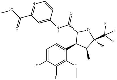Methyl 4-[[[(2R,3S,4S,5R)-3-(3,4-difluoro-2-methoxyphenyl)tetrahydro-4,5-dimethyl-5-(trifluoromethyl)-2-furanyl]carbonyl]amino]-2-pyridinecarboxylate Structure