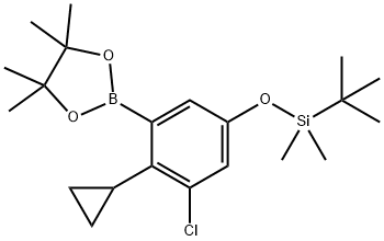 5-[(叔丁基二甲基硅基)氧基]-3-氯-2-环丙基苯硼酸频哪醇酯, 2882104-32-5, 结构式
