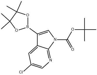 1,1-Dimethylethyl 5-chloro-3-(4,4,5,5-tetramethyl-1,3,2-dioxaborolan-2-yl)-1H-pyrrolo[2,3-b]pyridine-1-carboxylate Struktur