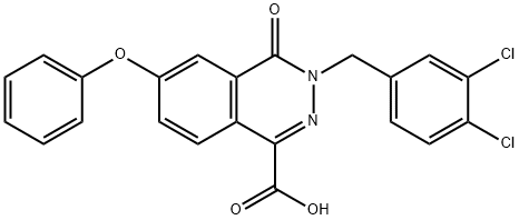 1-Phthalazinecarboxylic acid, 3-[(3,4-dichlorophenyl)methyl]-3,4-dihydro-4-oxo-6-phenoxy-,2882975-84-8,结构式