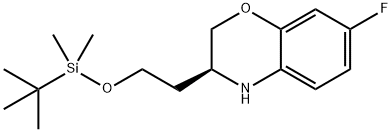 (S)-3-(2-((叔丁基二甲基甲硅烷基)氧基)乙基)-7-氟-3,4-二氢-2H-苯并[B][1,4]噁嗪,2883019-60-9,结构式