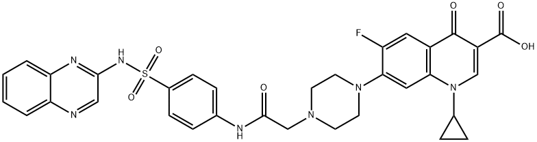 1-Cyclopropyl-6-fluoro-1,4-dihydro-4-oxo-7-[4-[2-oxo-2-[[4-[(2-quinoxalinylamino)sulfonyl]phenyl]amino]ethyl]-1-piperazinyl]-3-quinolinecarboxylic acid|化合物 TOPOISOMERASE IV INHIBITOR 2