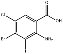 2-氨基-4-溴-5-氯-3-碘苯甲酸 结构式