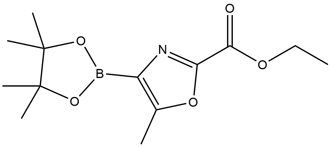 5-Methyl-4-(4,4,5,5-tetramethyl-[1,3,2]dioxaborolan-2-yl)-oxazole-2-carboxylic acid ethyl ester Structure
