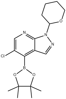 5-氯-1-(四氢2H-吡喃-2-基)-4-(4,4,5,5-四甲基-1,3,2-二氧硼杂环戊烷-2-基)-1H-吡唑并[3,4-B]吡啶, 2888535-14-4, 结构式