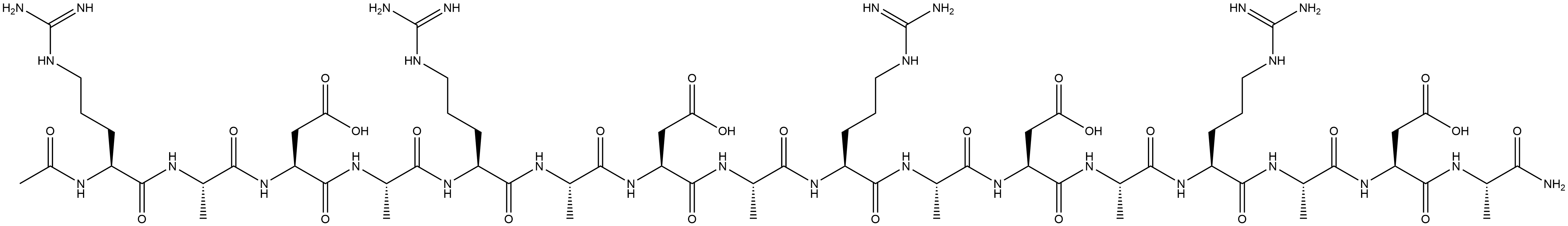 L-Alaninamide, N2-acetyl-L-arginyl-L-alanyl-L-α-aspartyl-L-alanyl-L-arginyl-L-alanyl-L-α-aspartyl-L-alanyl-L-arginyl-L-alanyl-L-α-aspartyl-L-alanyl-L-arginyl-L-alanyl-L-α-aspartyl- Structure