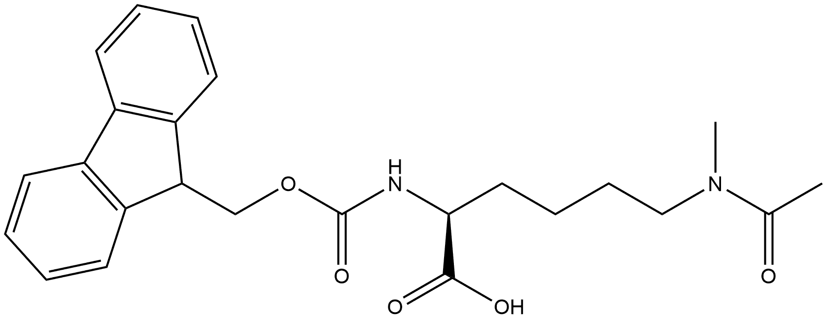 L-Lysine, N6-acetyl-N2-[(9H-fluoren-9-ylmethoxy)carbonyl]-N6-methyl- Structure