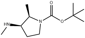 1-Pyrrolidinecarboxylic acid, 2-methyl-3-(methylamino)-, 1,1-dimethylethyl ester, (2R,3R)- Structure