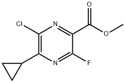 2-Pyrazinecarboxylic acid, 6-chloro-5-cyclopropyl-3-fluoro-, methyl ester Struktur