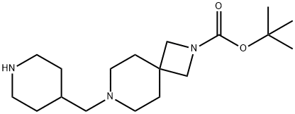 2,7-Diazaspiro[3.5]nonane-2-carboxylic acid, 7-(4-piperidinylmethyl)-, 1,1-dimethylethyl ester Struktur
