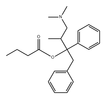 Butanoic acid, 3-(dimethylamino)-2-methyl-1-phenyl-1-(phenylmethyl)propyl ester Struktur