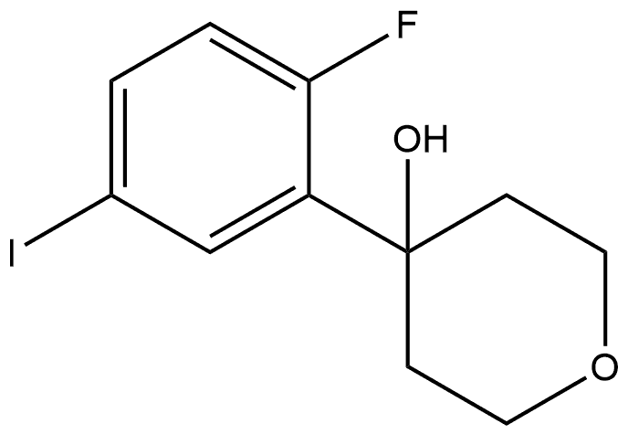 4-(2-fluoro-5-iodophenyl)tetrahydro-2H-pyran-4-ol Struktur