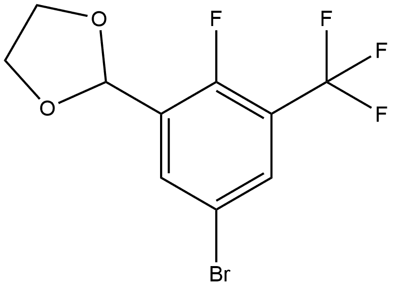 2-(5-Bromo-2-fluoro-3-(trifluoromethyl)phenyl)-1,3-dioxolane Struktur