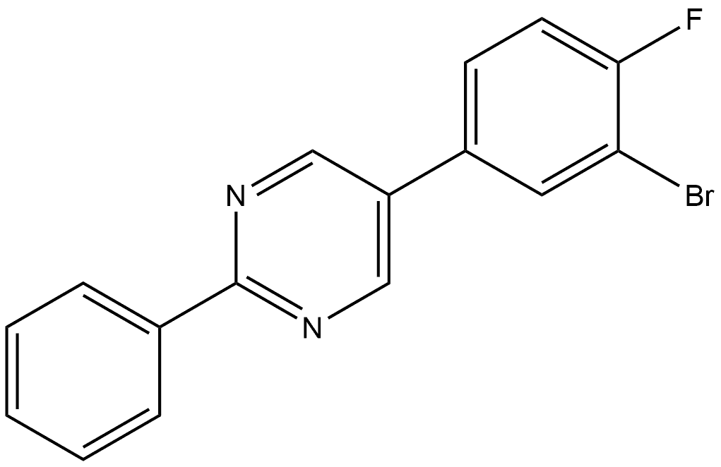 5-(3-bromo-4-fluorophenyl)-2-phenylpyrimidine Struktur